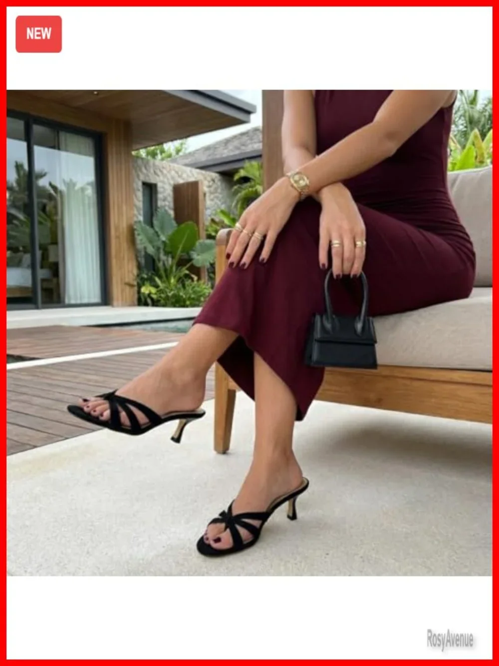 Strappy Kitten Heels with Memory Foam, Dressy Open Toe Low Heel Sandals